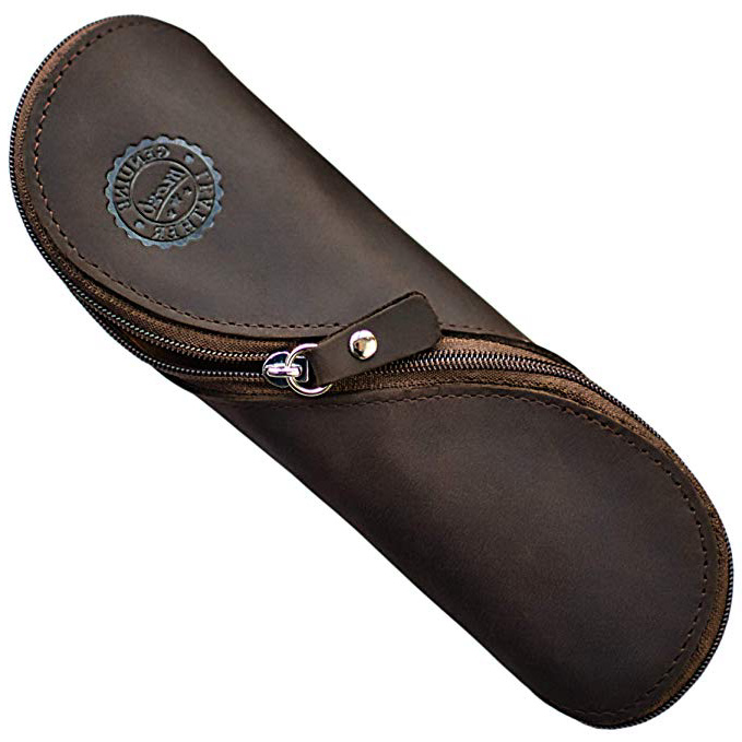 Astuccio Custodia per Occhiali in Vera Pelle - Fatto a Mano Stile Vintage Morbida Porta Occhiali o Portapenne