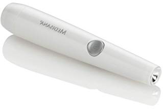 Medisana DC 300 Pluma anti-acné , fototerapia para el rostro, tratamiento de granos, inflamaciones, impurezas y puntos negros, pluma 2 en 1 con luz roja y azul