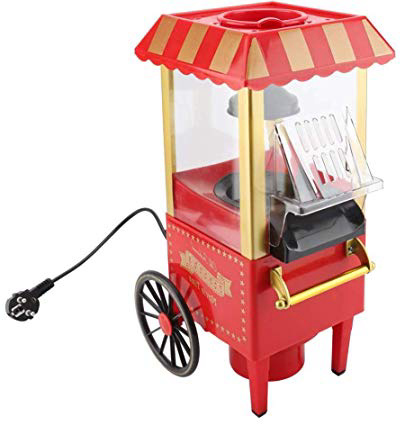 Jimfoty Popcorn Popper ad Aria Calda, Macchina Professionale per Popcorn Carrello per Popcorn Elettrico Compatto Che Fa Macchina per Mais per la Festa a casa