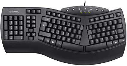 Perixx PERIBOARD-512 Tastiera Ergonomica - Design Suddiviso - Layout Italiano QWERTY - Nero
