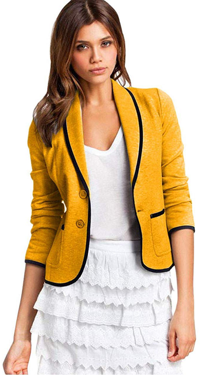 ODJOY-Fan Giaccone da Donna Giacca per Donna con Imbottitura in Pile Outwear Slim da Manica Lunga Blazer Ufficio Cappotto