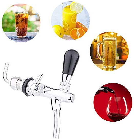 G5 / 8 Spillatori Per Birra,Rubinetto Per Birra Regolabile, Acciaio Inossidabile Rubinetto Della Birra Del Rubinetto Della Birra Rapido E Facile Da Pulire (Argento)