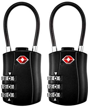 2 pezzi Lucchetto per valigia TSA, lucchetti da viaggio,Lucchetti per i bagagli,combinazione lucchetto,3 cifre combinazione per valigia, bagagli, palestra,Lucchetti Valigie