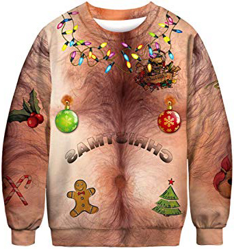 FLYCHEN Felpa Natale Donna Senza Cappuccio Stampato Funny 3D Christmas Colorata Funny Divertente Felpe Girocollo Casuale Ugly Cosplay