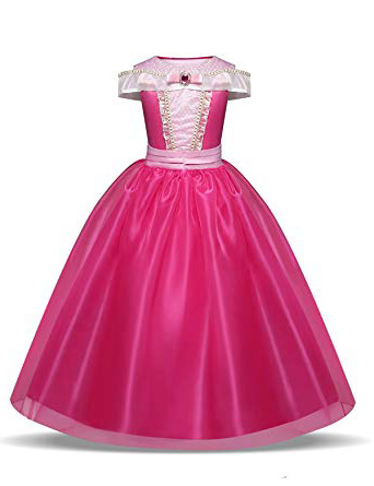 Costume Bambine Vestito Principessa Aurora da Ragazze 3-10 Anni