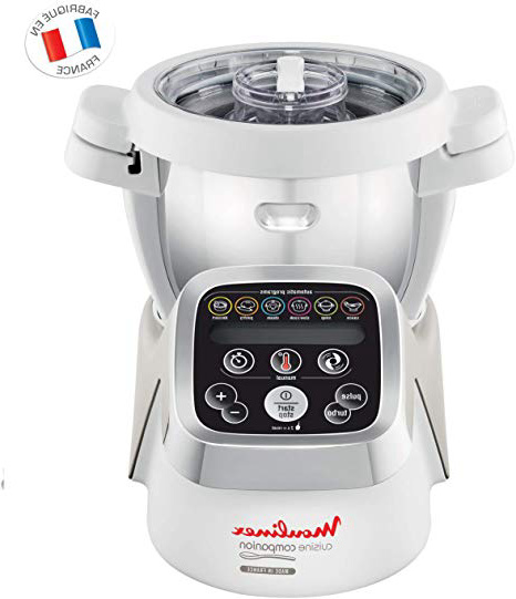 Moulinex HF802AA1 Cuisine Companion Robot da Cucina Multifunzione con 6 Programmi Automatici, Bianco/Argento
