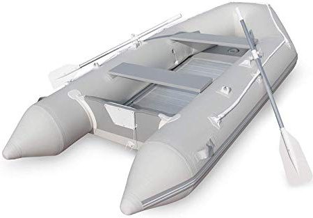 Nova Gommone Gonfiabile per 4 Persone 320 x 152 cm con 2 Remi in Alluminio e Pompa, Max. 536 kg, Fondo in Alluminio, per 4 Persone Adulte ed Eventualmente 1 Bambino - Canotto, Barca da Pesca