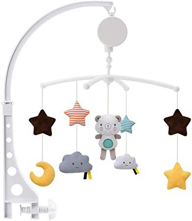 Giostra Musicale, Mobile Giostrina Culla Neonato, Baby Mobile Per Presepi Con Musica, Lettino Per Campanelli Sonagli Giocattolo Musica Rotante Testiera Per Bambini Giocattolo In Tessuto Lenitivo