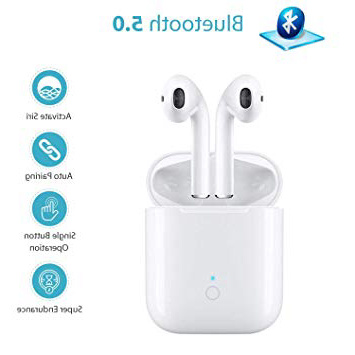 Cuffie Bluetooth, Auricolare Bluetooth Stereo HD Wireless Auricolari, Auricolari Senza Fili con Microfono, Custodia di Ricarica Portatile per Tutti i dispositivi Bluetooth