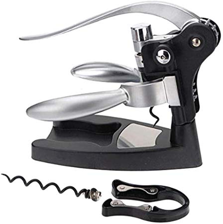 Metyere Stainless Steel Wine Opener Kit Wine Bottle Opener Cork Bottle Opener Rabbit Shape Corkscrew Wine Bottle Lever Opener Bar cap Catcher Tools
