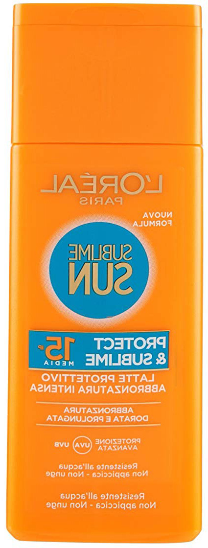 L'Oréal Paris Protezione Solare Sublime Sun Protect & Sublime, Protezione Solare Media IP15, Latte Protettivo Abbronzatura Intensa, 200 ml