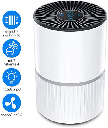 Himylife Purificatore d'Aria con Filtro HEPA, Filtrazione a 4 Strati, Purificatore d'aria Silenzioso per la Casa con 3 Velocità di Ventilazione e Aromaterapia Fonction, Timer e Luce Notturna Opzionale