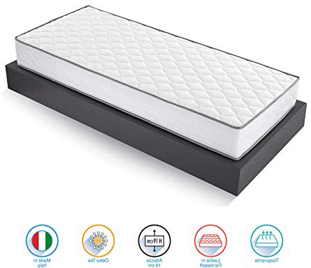 Farmarelax Materasso Singolo, Anatomico, Imbottitura Fibra Ipoallergenica, Igienico, Confortevole, 80x190 cm, Altezza 19 cm Reali, Spedito Sottovuoto Arrotolato, 100% Made in Italy, Top Soft