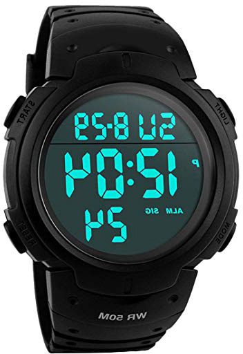 Gosasa Orologio Sportivo Militare Uomo - Cronografo Con Doppio Display Analogico/Digitale, Conto Alla Rovescia, Data, LED, Cassa 51mm, Cinturino In Acciaio, Impermeabile 50m, Oro Rosato