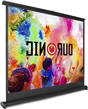 Duronic DPS50 /43 Schermo di proiezione 50” formato 4:3 / 102cm X 76 cm Telo proiettore da scrivania tavolo telo da proiezione per interni/esterni Full HD 3D 4K - Home cinema home theater ufficio
