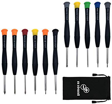 Set cacciaviti multiuso Eyeglass Repair kit – Kit di viti con 11pcs piccolo set degli occhiali cacciavite di precisione strumenti per la riparazione di tutti gli iPhone iPad orologio