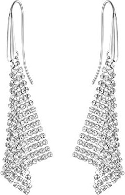Swarovski Orecchini A Buco Fit, Cristallo Bianco, Rodiati, da Donna