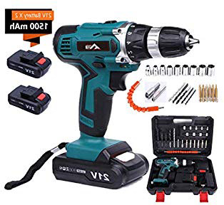 Flybiz 1650/min Avvitatore a Batteria 21V,Trapano Professionale,Drill bit,2 Velocità Trapano Elettrico, 2 Batterie al Litio 1.5Ah,Ricarica Rapida in 1 Ora, Trapano Avvitatore, Con 23 Pezzi Accessori
