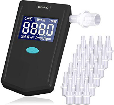 Drivaid Etilometro Portatile Digitale, Professionale Alcool Test Com Schermo LED Display,Sensore Semiconduttore,24 Boccagli