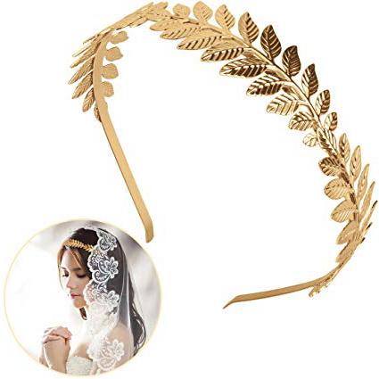 OZUAR Fascia Dorata Foglia Fascia per Capelli stile Corona Greca Diadema Accessori per Capelli Graziosa Taglia Universale per Donne Ragazze in Festa di Nozze Uso Quotidiano di Halloween