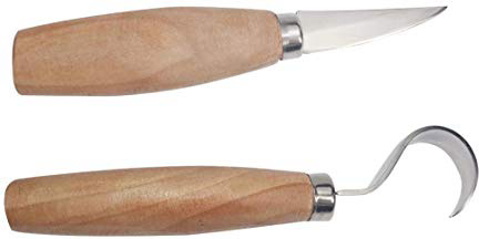 Coseyil Peeling Coltello in Acciaio Inox Raschietto Cucchiaio di Legno Carving Set di Scultura di Legno Strumento Professionale Cucchiaio Adatto per Macchina per incidere e Principianti 2 Pezzi/Set