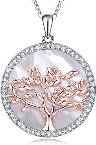 MEGA CREATIVE JEWELRY Collana da Donna Albero Della Vita Gioielli in Argento 925 con Cristalli Swarovski