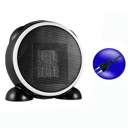 Riscaldatore da Tavolo Mini Riscaldatori elettrici Portatili con Spazio Personale Spina Europea Spina Europea Nera