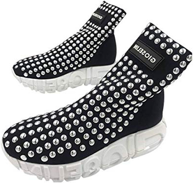 Gioselin Scarpa Donna Sneakers War Borchie Studs Silver Nero