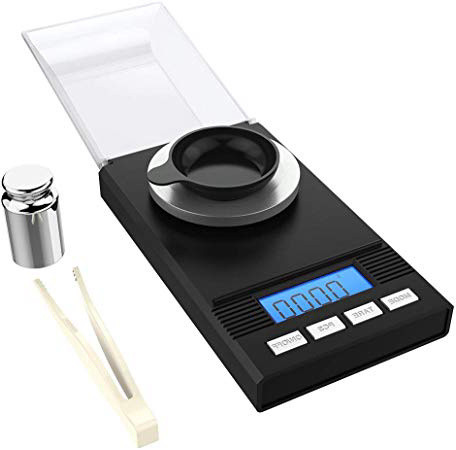 homgeek Bilancia di Precisione 0.001g, Bilancia Milligrammo Precisione Digitale Scale, Bilancia Ultraleggero con Mini Display LCD, 50g x 0.001g Senza Batterie, Nero
