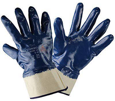 workAnt 1-12 paia - CHEMNITZ, 5-Fg. Guanti di sicurezza in nitrile blu, completamente rivestiti. Guanto da lavoro universale