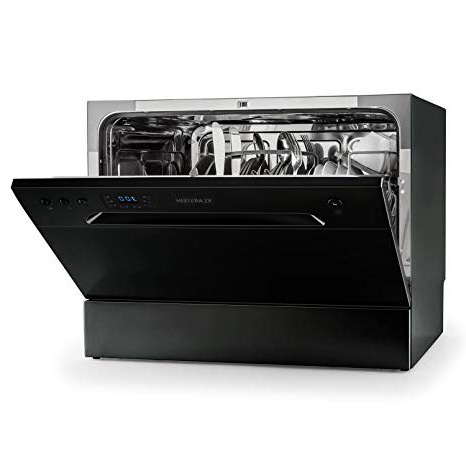 Klarstein Amazonia - Lavastoviglie da Tavolo, Classe A+, 1380 Watt, 6 Coperti, 6 Programmi, Risparmio Energetico, Bassa Rumorosità, Pannello di Controllo Intuitivo, Nero