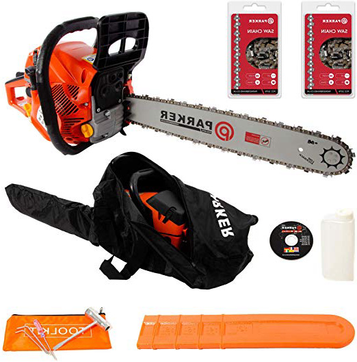 MOTOSEGA A BENZINA 62CC 50cm/20" + 2 CATENE - SACCA PER TRASPORTO - COPRILAMA - KIT ACCESSORI - ACCENSIONE ASSISTITA