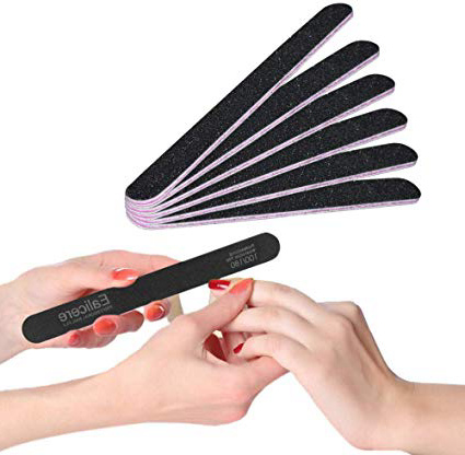 6 Lime per Unghie Professionali Dimensioni grana 100/180 Lavaggio Bilaterale Lavabile, per manicure e nail art in gel acrilico.