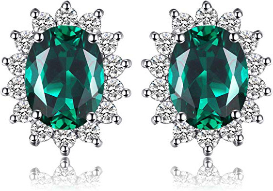 JewelryPalace Donna Naturale Granato Citrino Topazio Ametista Peridoto Sintetico Alessandrite Rubino Zaffiro Smeraldo Principessa Diana William Kate Middleton Halo Orecchini in Argento Sterling 925