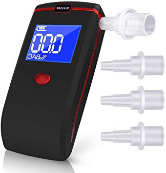 oasser Etilometro Portatile, Alcool Tester Digitale T1 con 4 Boccagli Schermo LCD Sensore Semiconduttore