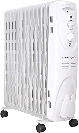 Aigostar Warm Snow 33JHF -Safe Heat 2500W Radiatore portatile a olio, 13 elementi con tre regolazioni termiche e controllo termostato. Design esclusivo.