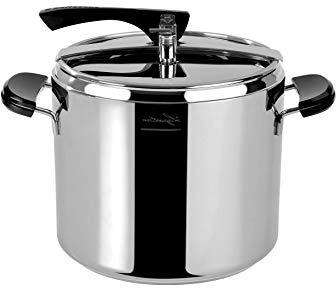 Lagostina La Classica Pentola a Pressione con Cestello ed Ecodose, Ø 24 cm, 9 lt, Acciaio e Nero