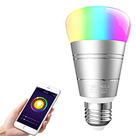 Lampadina Intelligente, LOFTer Lampadina Smart WiFi E27 RGB 7W, Lavora con Echo Alexa/Google Home, Luce Regolabile Compatibile per Dispositivo iOS Android App Controllata, Regalo San Valentino