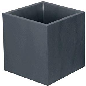 Eda Plastiques 13730 BR.T SX1 Volcania Vaso Quadrato, in plastica, 40 x 40 x 40 cm