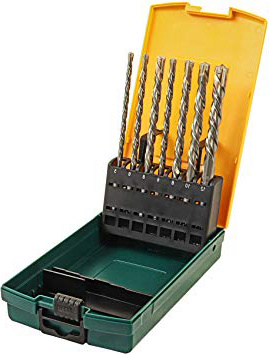 S&R Punte Trapano Muro SDS 4 Plus 4 taglienti. Per CEMENTO ARMATO e Muratura. 7 Punte Professionali. Made in Germany 5/6/8/10 mm x 10 e16 cm