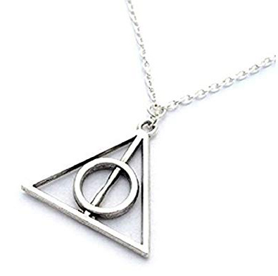 COLLANA HARRY POTTER I DONI DELLA MORTE.TRIANGOLO CERCHIO.DEATHLY TRIANGLE ADATTO PER UOMO E DONNA.