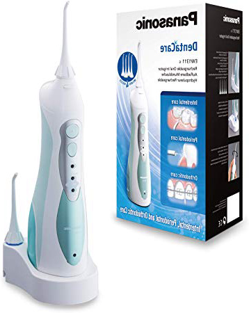 Panasonic DentaCare Irrigatore Orale Senza Fili a Tripla Azione, 3 Modalità di Getto Acqua/Aria, Beccuccio Rotante, Ampio Serbatoio, Design Ergonomico, Bianco e Verde, 0.3 kg