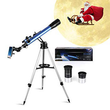 
                
                    
                    
                

                
                    
                    
                        TELMU Telescopio Astronomico GS700/60, Ingrandimento (117x e 28x), Oculare Kellner (K6mm e K25mm), Regalo di Natale per Bambini, Treppiede Regolabile, Osservazione Della Luna, Ammasso Stellare
                    
                

                
                    
                    
                
            