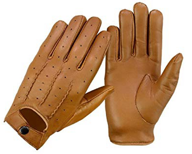 Guanti da guida da uomo, in vera pelle morbida, alla moda, per motocicletta, guanti stile vintage LN101