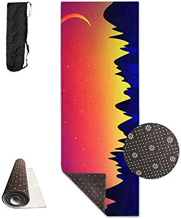 CC Decoration Fitness Yoga Mat,Stuoie di Montagna Paesaggio Lunare Yoga Stampa di Moda Grandi Tappetini Fitness per Yoga Gym Pilates