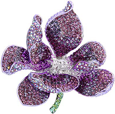 EVER FAITH Spilla Gioiello, Cristallo Austriaco Nuziale Orchidea Fiore Petalo Spilla
