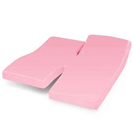 Linnea Coprimaterasso 2x70x200 Uni Cotone Rosa Macaron - TPR - Testa e Piedi Rimovibili per Letti articolati