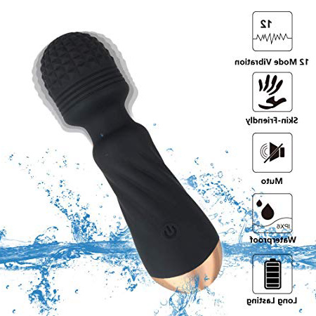 Maksexy Electric Massager, silicone medico, con 20 modalità di vibrazione, doppio motore, 100% impermeabile, per il relax e il massaggio (nero)