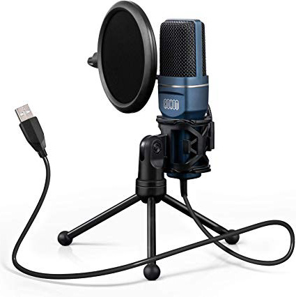 TONOR PC Microfono USB Condensatore per Computer Gioco Mic Plug & Play con Treppiede e Filtro Pop per Registrazione Vocale, Podcasting, Streaming, Video di Youtube per Laptop iMac PC Desktop