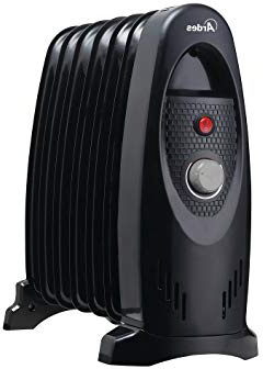 Ardes AR4R07M Oilo Mini Radiatore a Olio Elettrico Compatto con 7 Elementi, 600 W, Nero/Silver